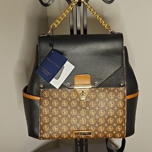 Adrienne Vittadini The Galleria Collection Foldover Backpack w Monogram